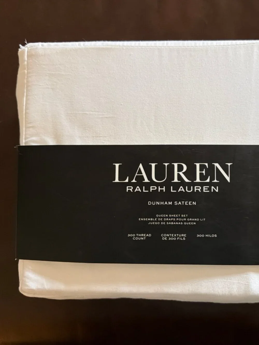 Ralph Lauren Dunham Sateen Queen Size Sheet Set Cream